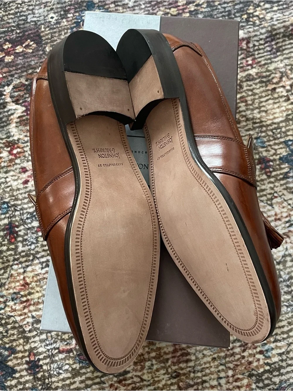 Johnston & Murphy Chestnut Brown Leather Tassel Loafers